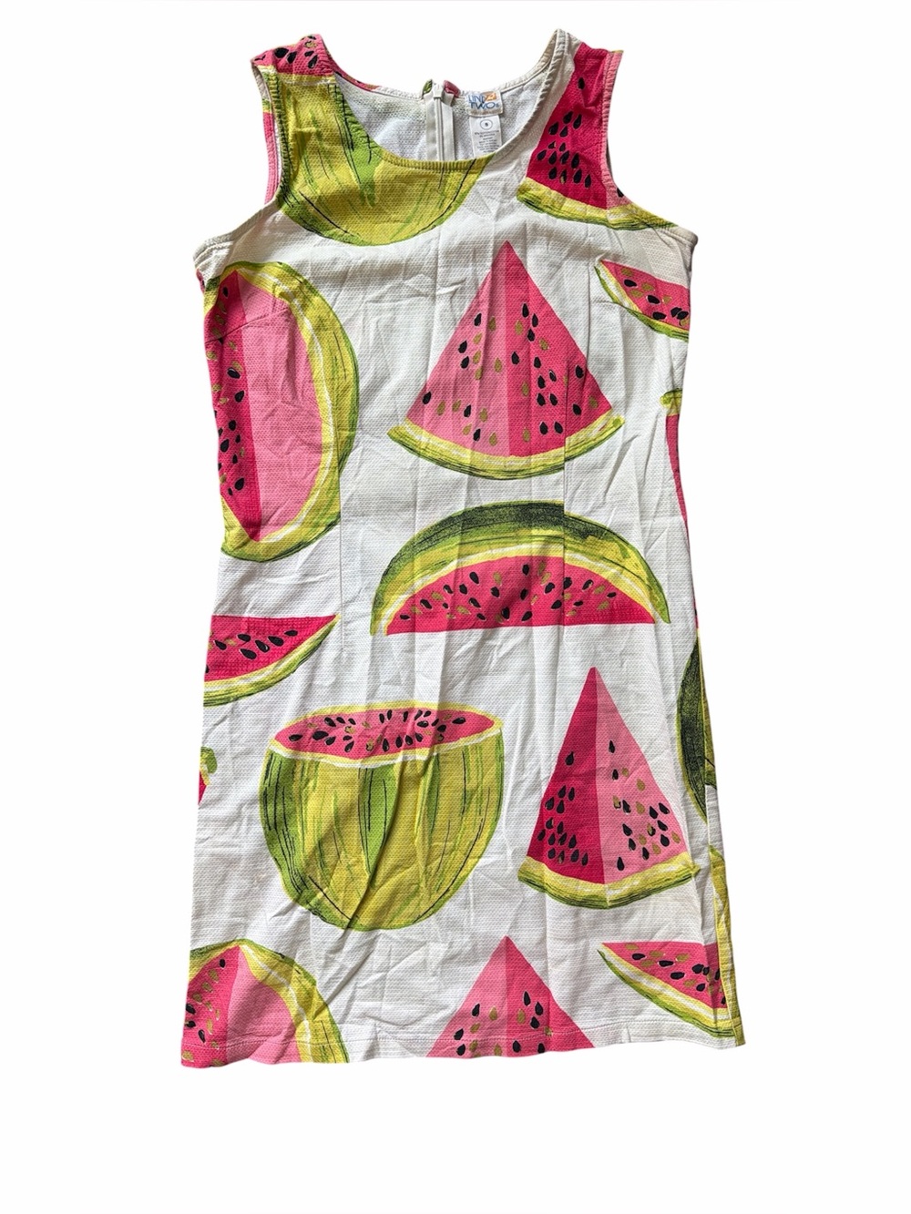 Vintage Watermelon Print Sleeveless Dress Small